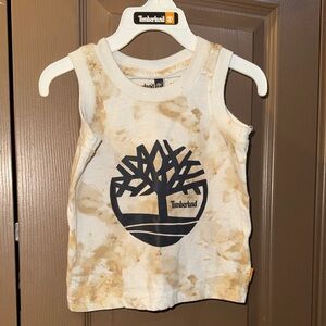 Timberland Kids' Brown and White Logo Tank Top